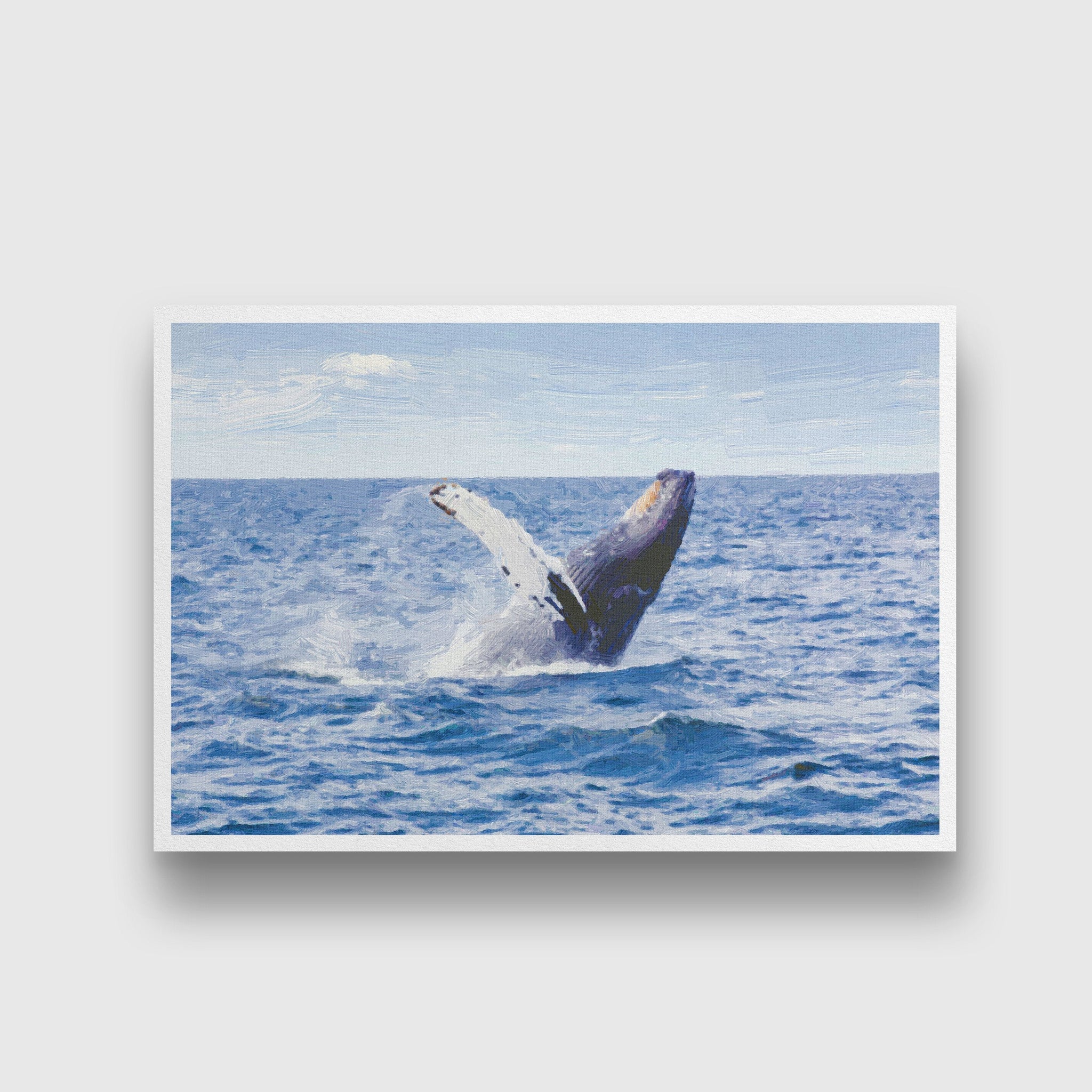 Jump humpback big whale painting - Meri Deewar
