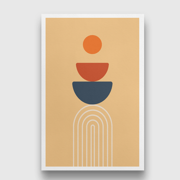 Burnt orange Sun print boho minimalist Painting