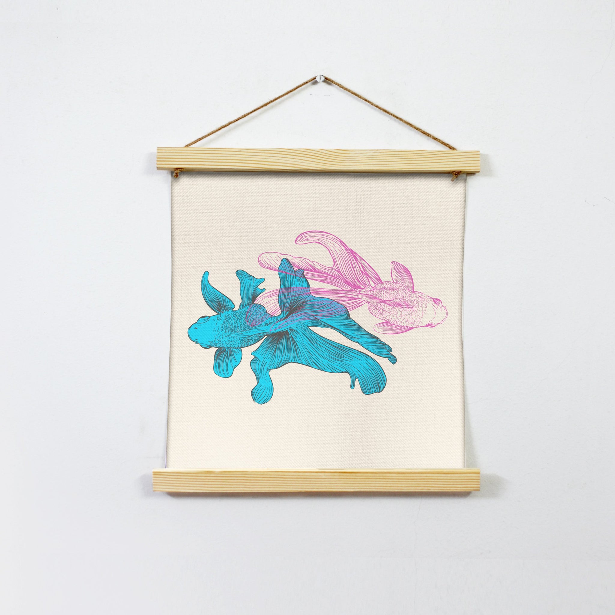 Fish Hanging Canvas Painting - Meri Deewar - MeriDeewar