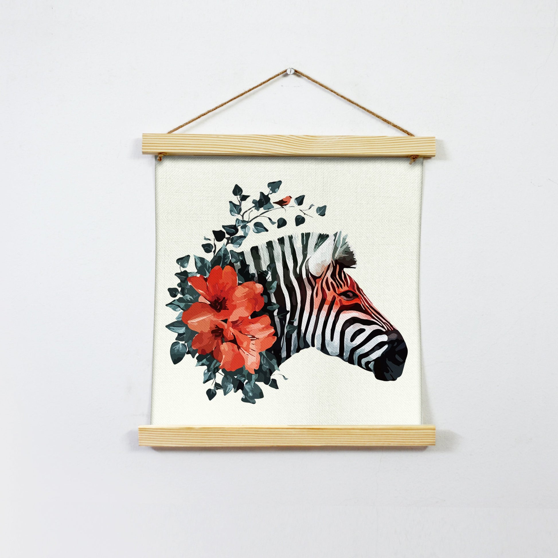 Zebra's Illustration Hanging Canvas - MeriDeewar