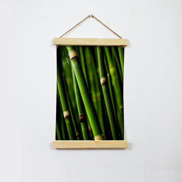 Green Bamboo Hanging Canvas Painting - Meri Deewar