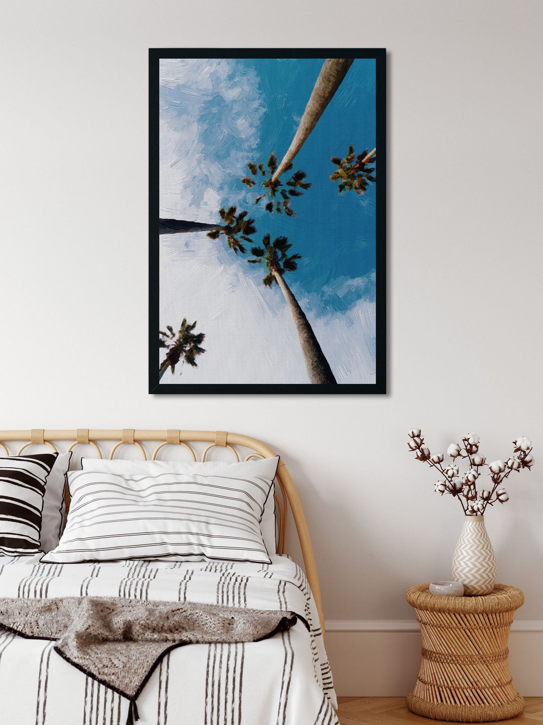 Beautiful coconut palm tree with sky Painting - Meri Deewar - MeriDeewar