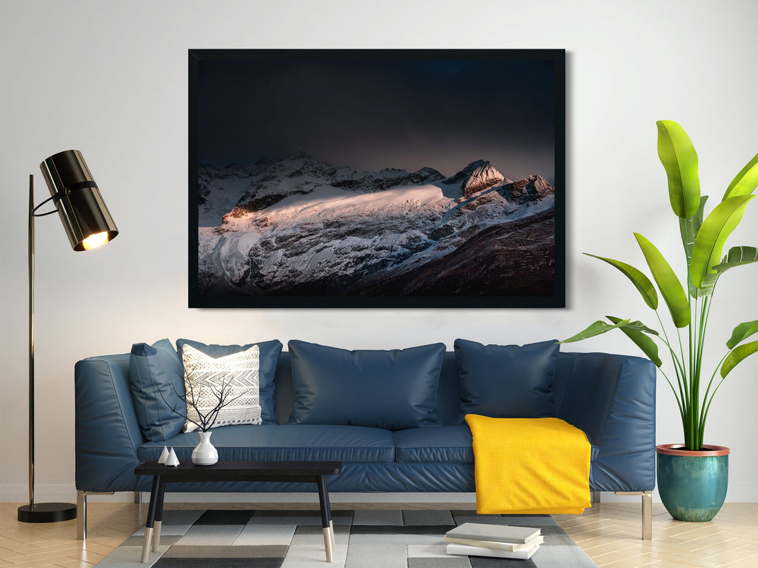 Beautiful landscape snow mountains painting - Meri Deewar - MeriDeewar