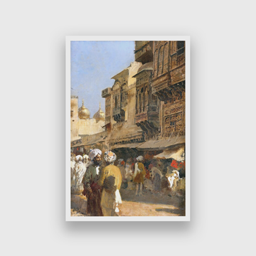 Edwin Lord Weeks a Market Scene in Lahore Painting
