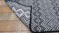 Black and White Cotton Woven Dhurrie | Decor Accessories - MeriDeewar