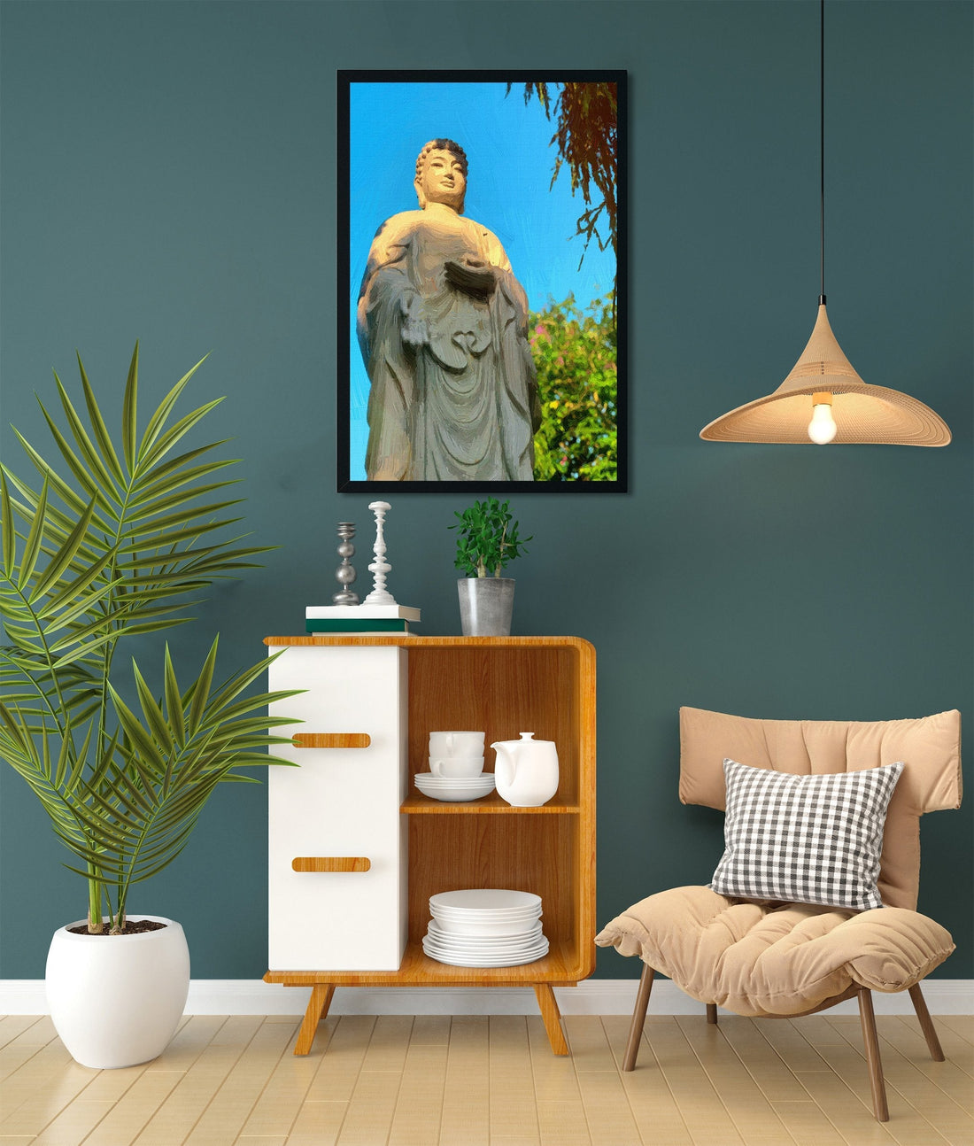 The large standing buddha statue Painting - Meri Deewar - MeriDeewar