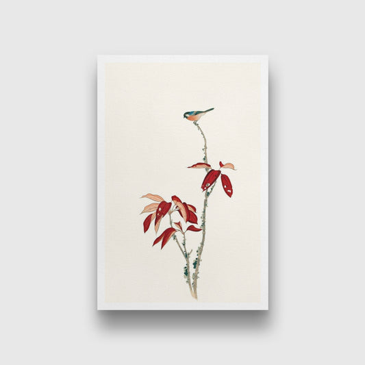 Bird and Red Tree Painting-Meri Deewar - MeriDeewar