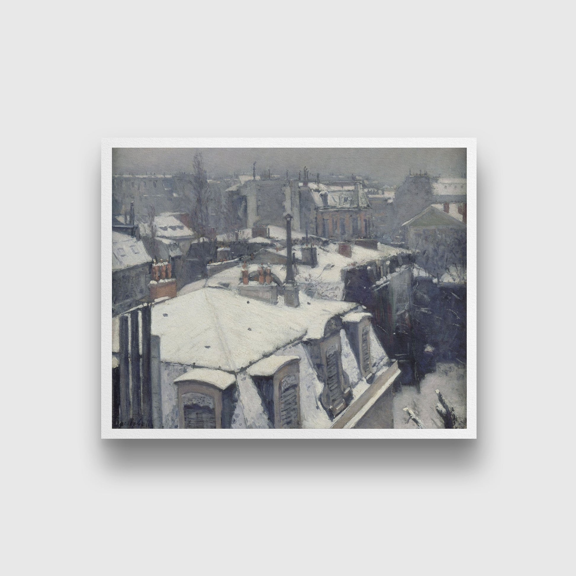 Rooftops in the Snow Painting - Meri Deewar - MeriDeewar