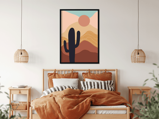 Abstract wall art set with landscape dessert Painting