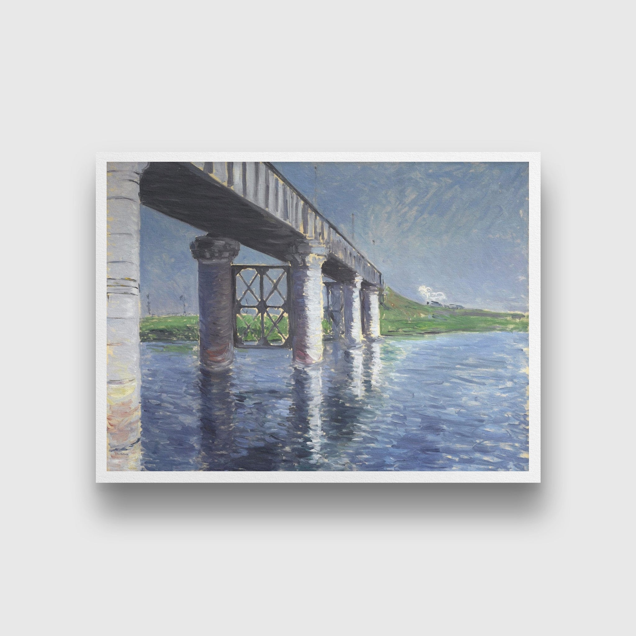 The Seine and the Railroad Bridge at Argenteuil Painting - Meri Deewar - MeriDeewar
