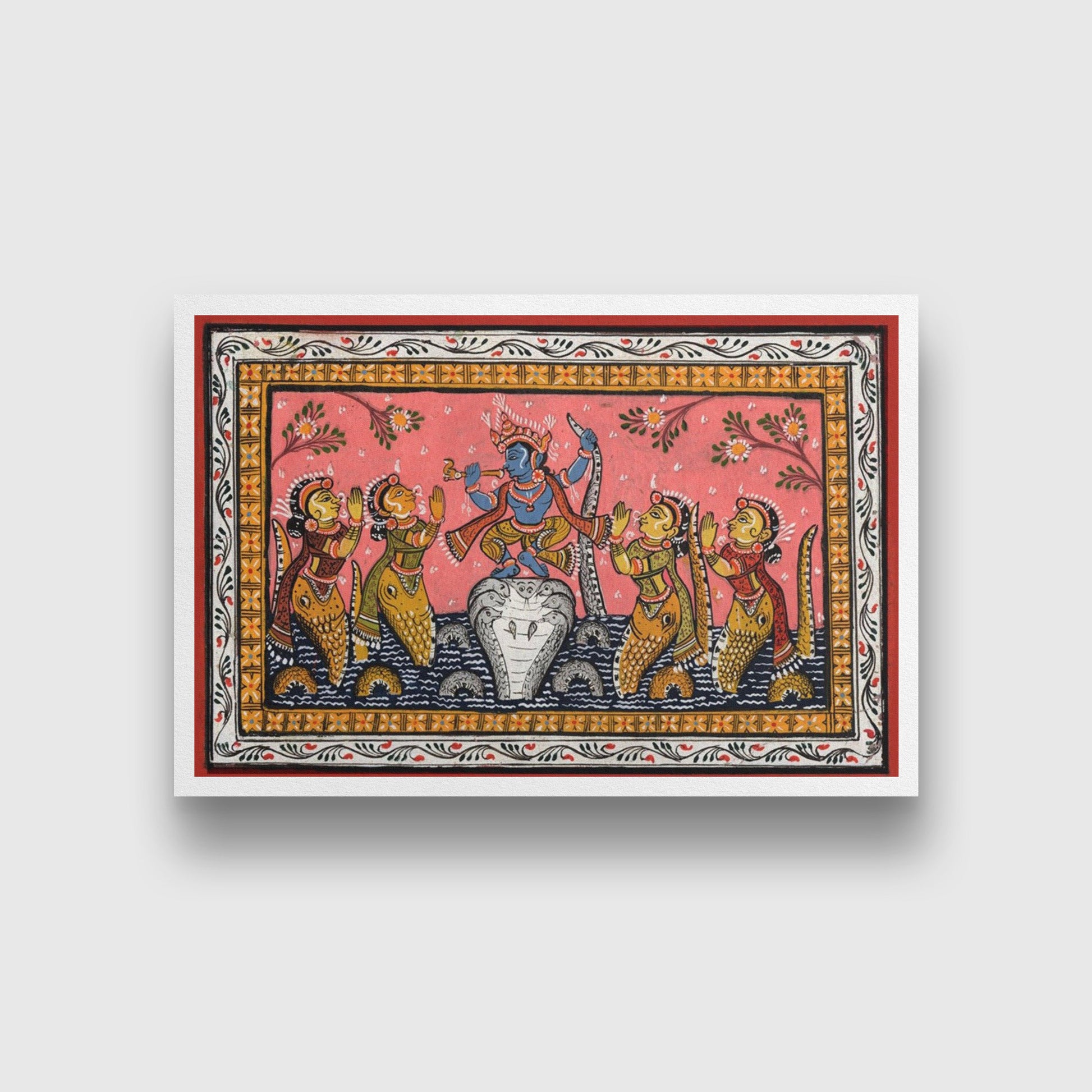 Krishna Dancing on Snake Kaliya Painting - Meri Deewar - MeriDeewar