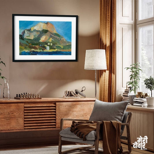 Mountains Nature With High Rock Sea Painting