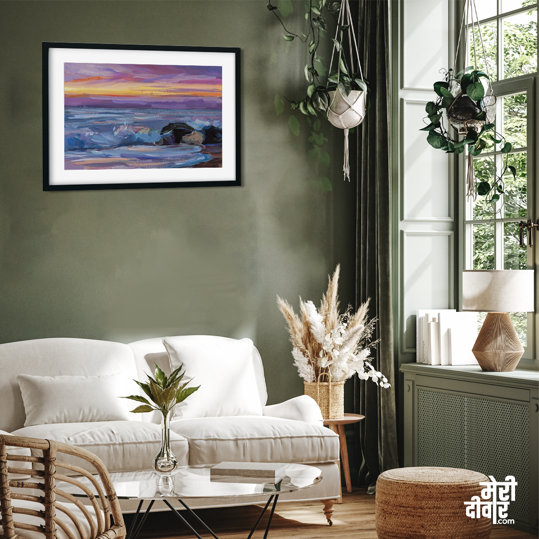 Sea Purple Waves Painting