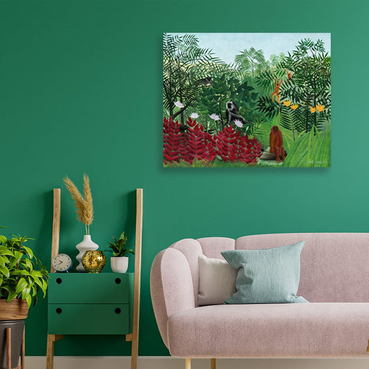 Tropical Forest with Monkeys painting - Meri Deewar