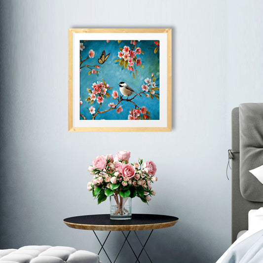 Summer butterfly and Bird Painting - Meri Deewar - MeriDeewar