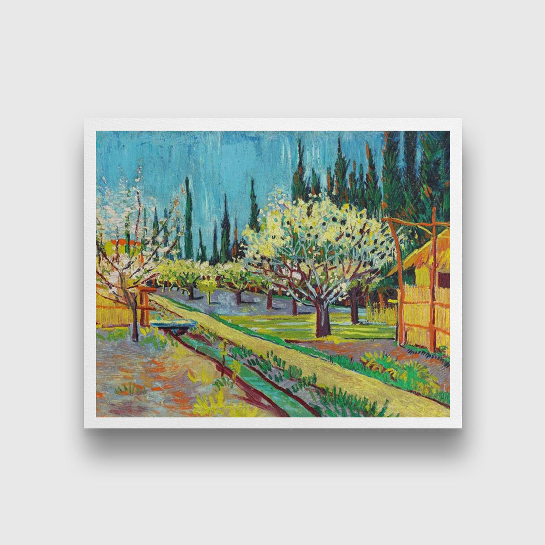 Blossoming orchard By Van Gogh Painting-Meri Deewar - MeriDeewar