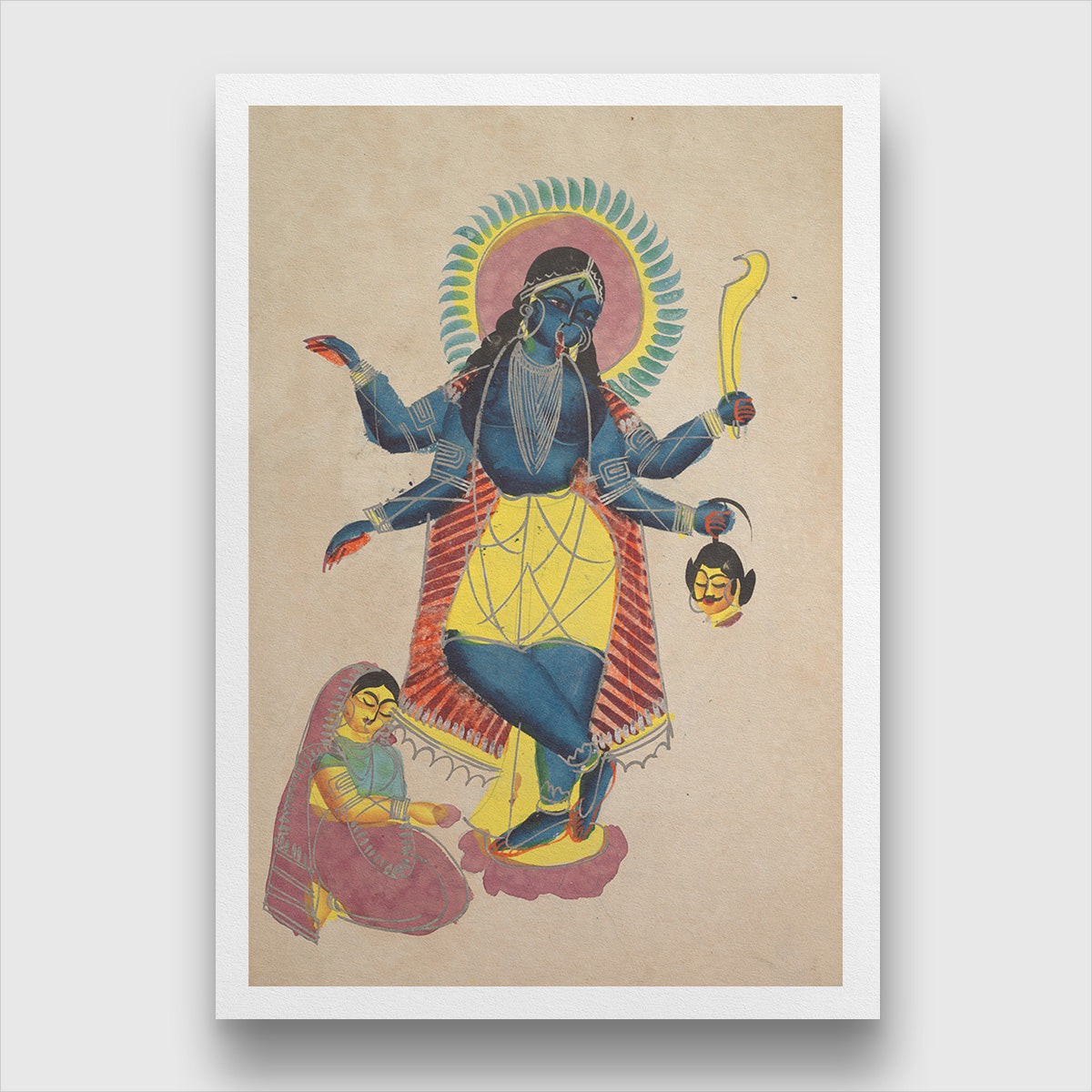 Krishna As Kali Worshipped By Radha Painting