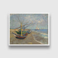 Vincent van Gogh-Fishing Boats on the Beach at Les Saintes Maries de la Mer_ Painting - Meri Deewar - MeriDeewar