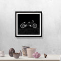 Cycle Travel Black and White Art Painting - Meri Deewar - MeriDeewar