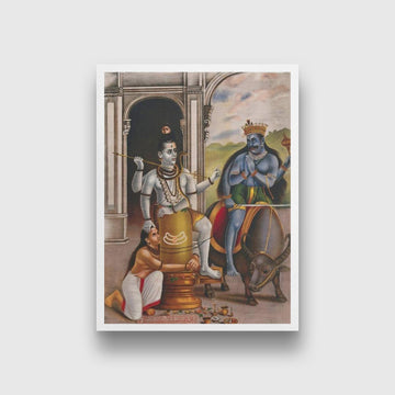 Shiva protects the sage Markandeya Rishi from a demon Painting - Meri Deewar - MeriDeewar