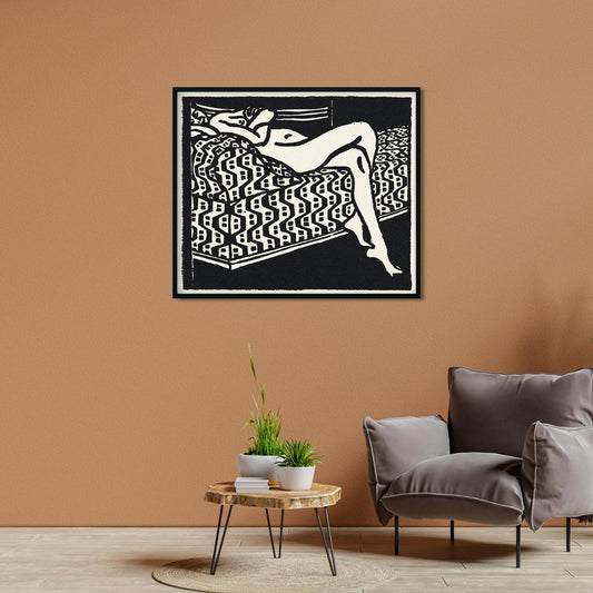 Nude Girl Lying on a Sofa Painting - MeriDeewar - MeriDeewar