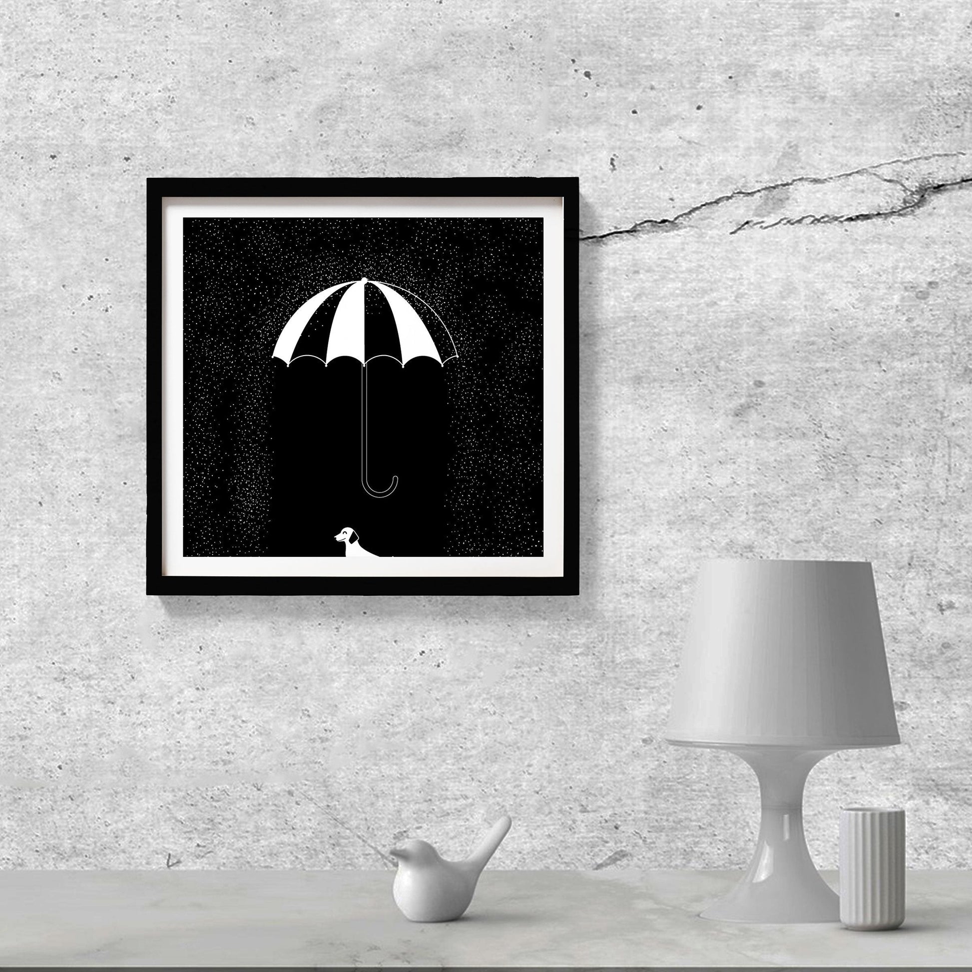 Rain Black and White Painting - Meri Deewar - MeriDeewar