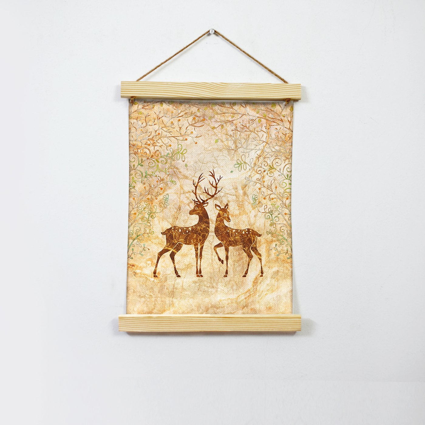 Deer Hanging Canvas Painting - Meri Deewar