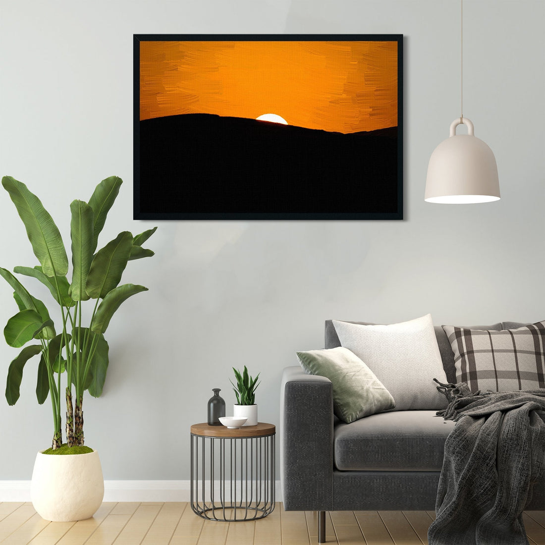 Sunset in mountains painting - Meri Deewar