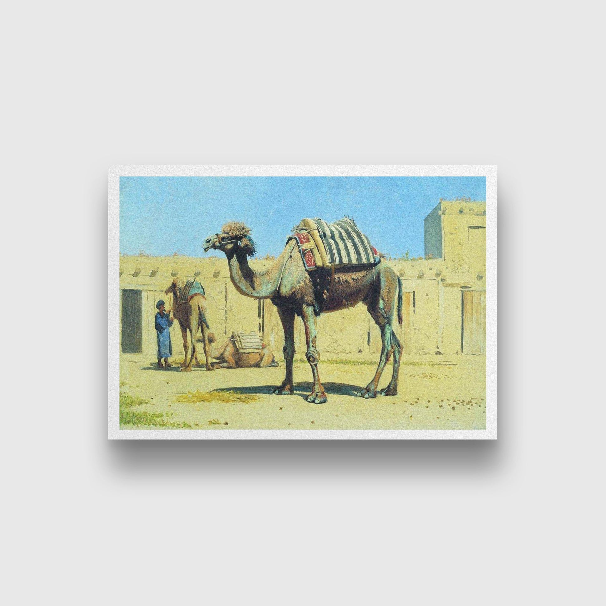 Camel in the courtyard Painting-Meri Deewar - MeriDeewar