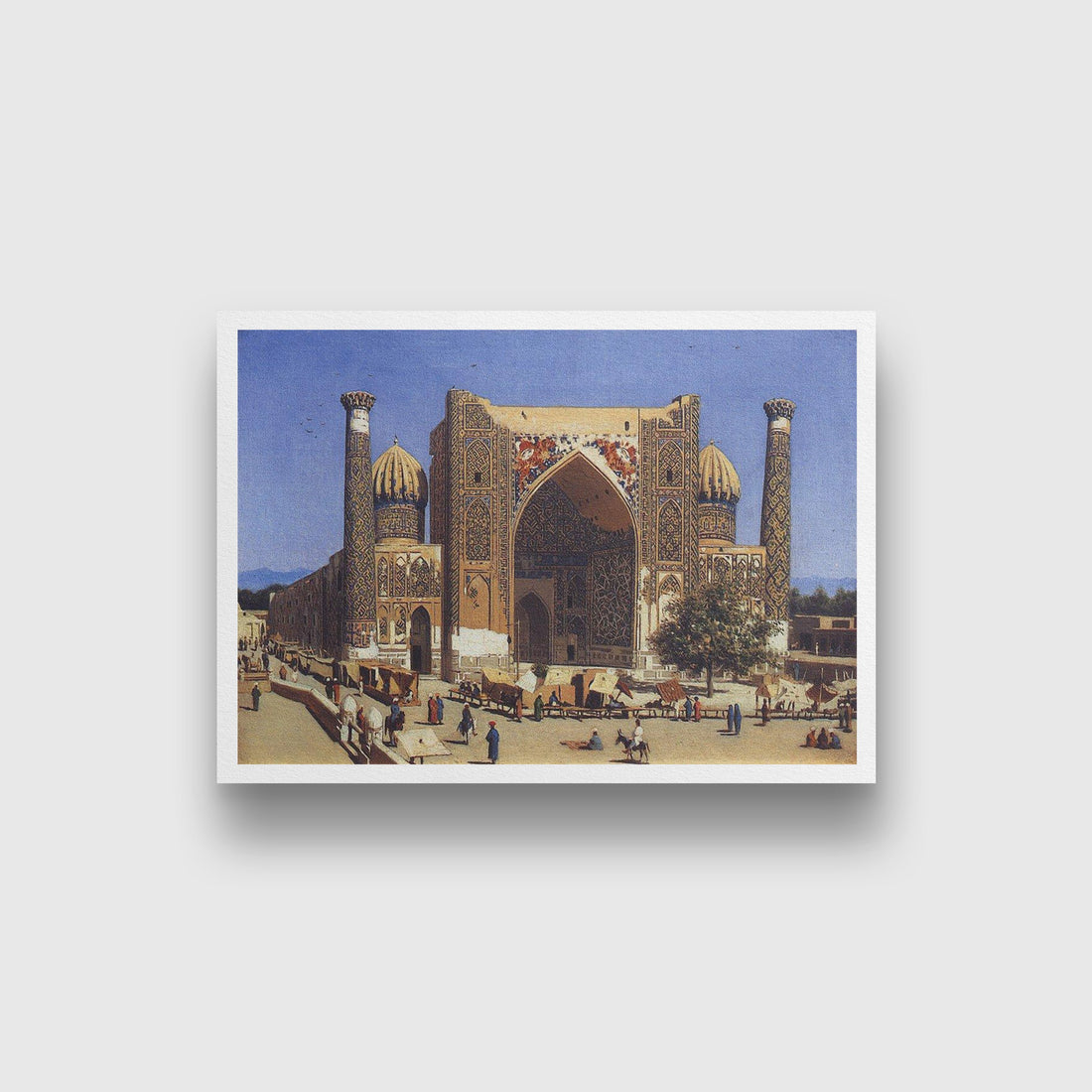 Shir dor madrasah in registan square in samarkand Painting - Meri Deewar - MeriDeewar