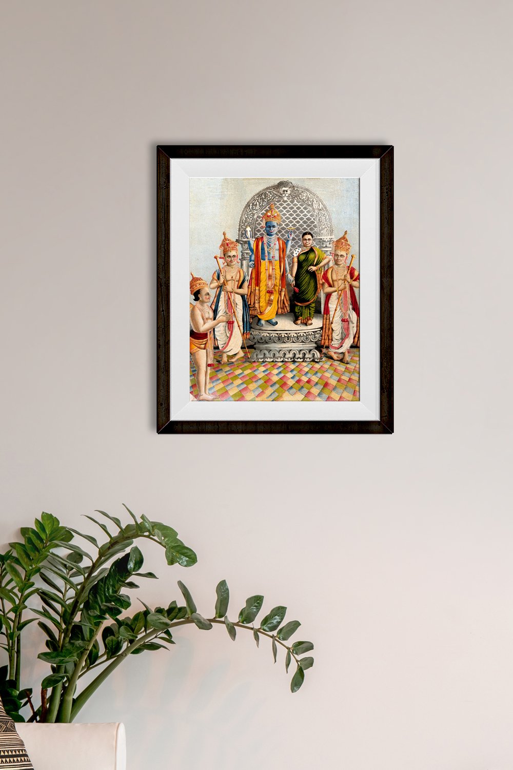 Vishnu-and-Lakshmi-attended-by-Garuda-and-two-attendants Painting - Meri Deewar - MeriDeewar