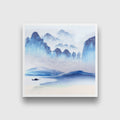 Mountain Mist Blue Wall Art Painting - Meri Deewar - MeriDeewar