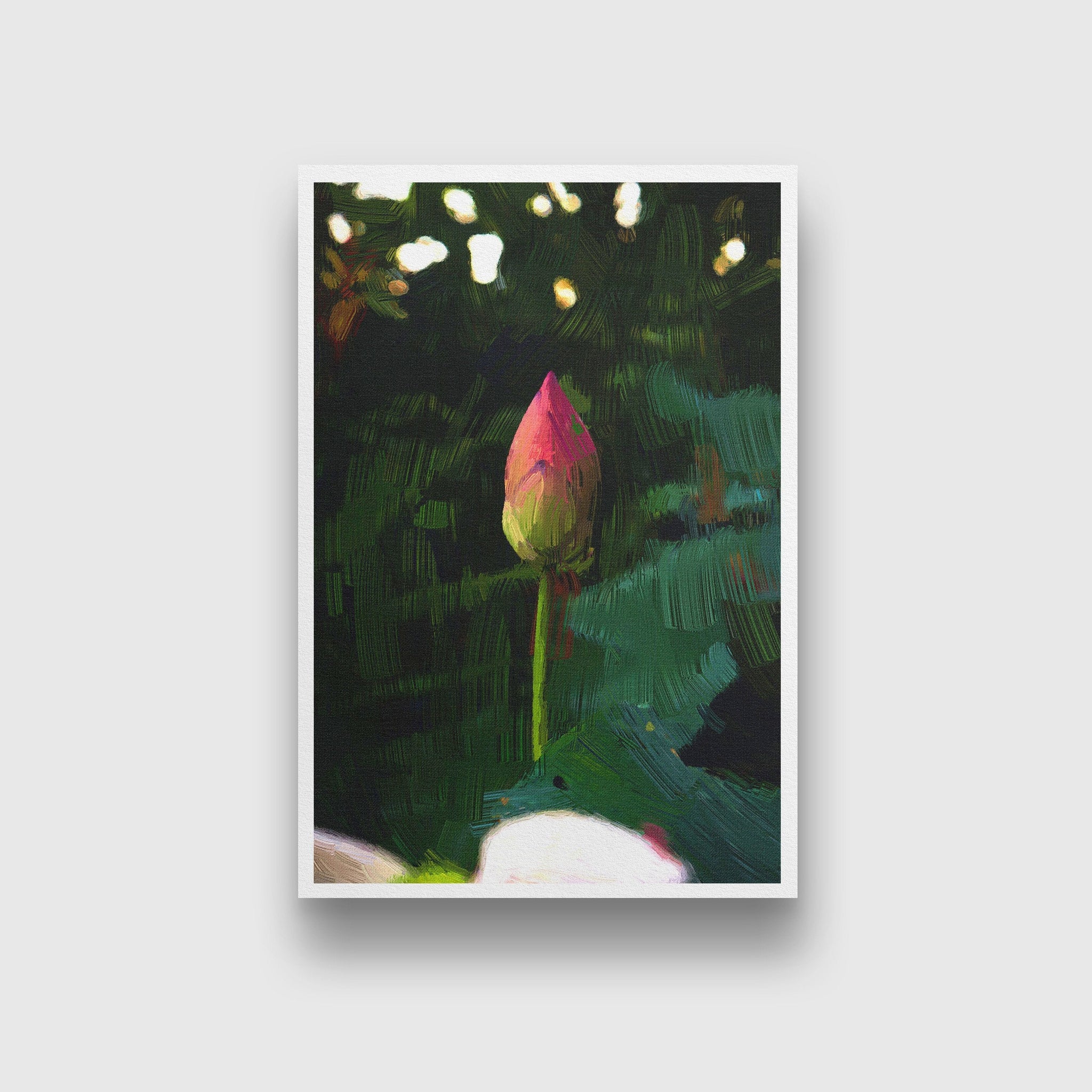 Lotus flower in pond Painting - Meri Deewar