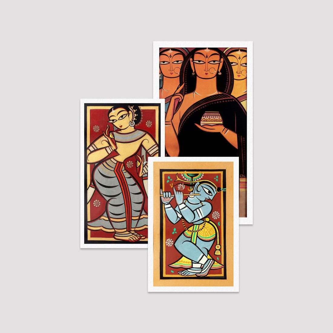 Set of 3 Print by Jamini Roy - MeriDeewar