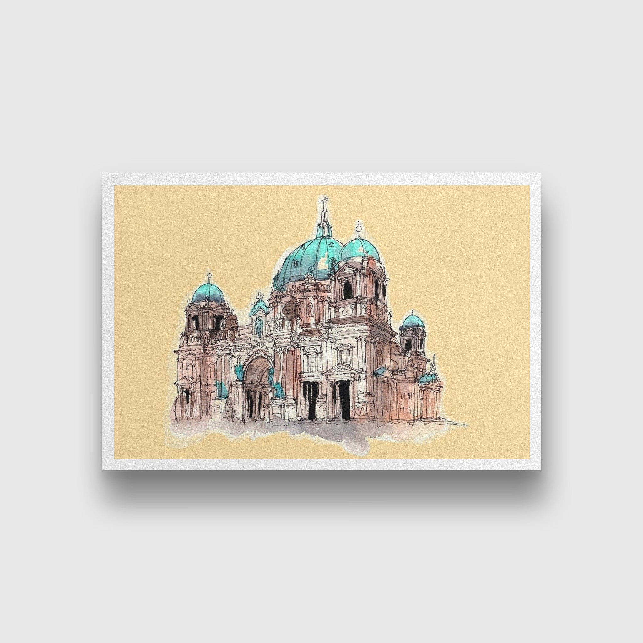 Berlin Cathedral Illustration Painting-Meri Deewar - MeriDeewar