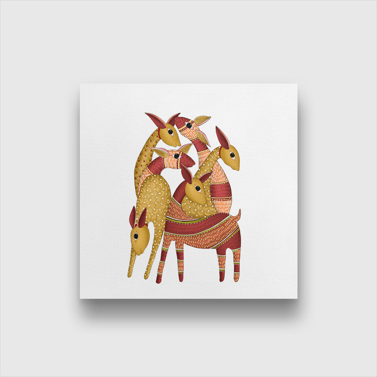 Gond Painting Herd of Deer Painting