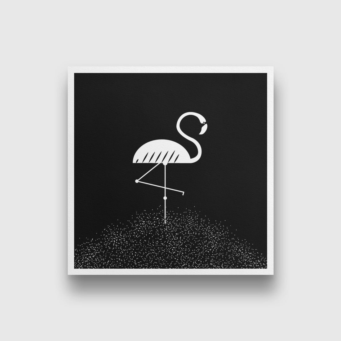 Flamingo Travel Black and White Art Painting - Meri Deewar - MeriDeewar