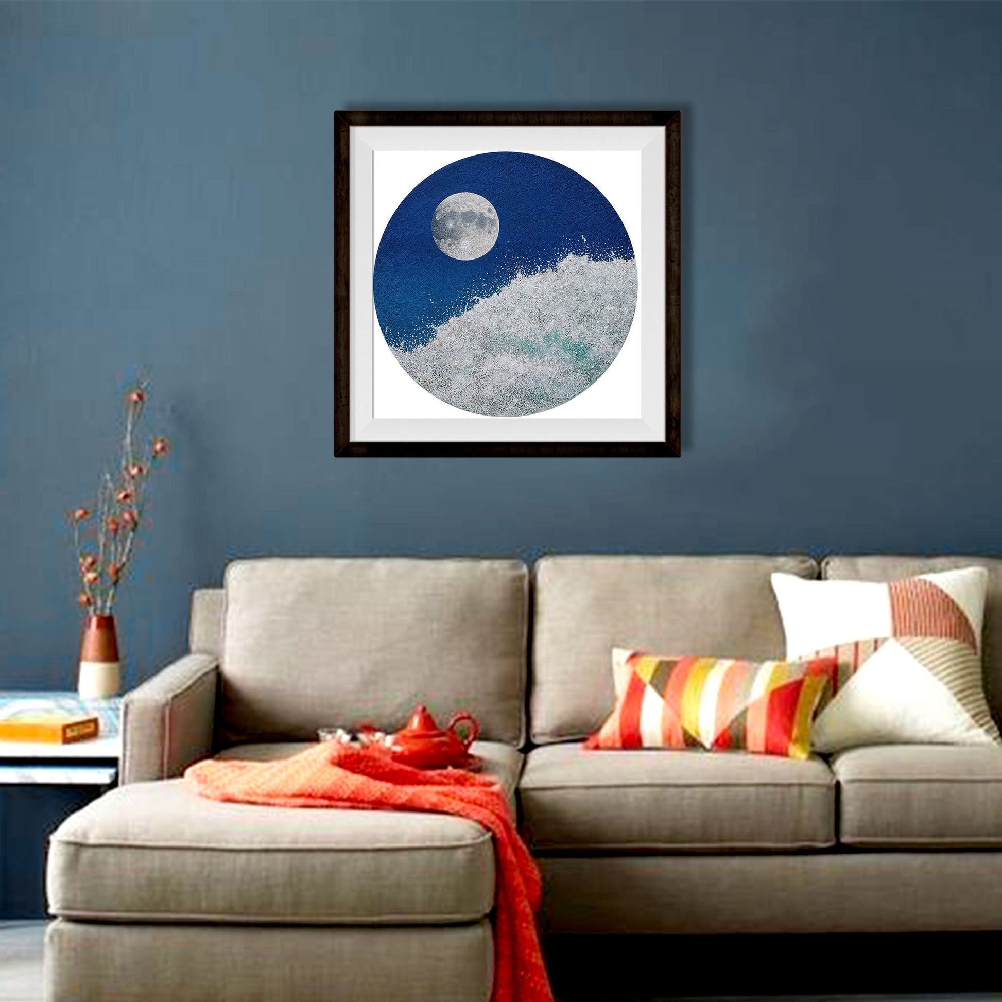 Sea And Moon 2 Painting - Meri Deewar - MeriDeewar