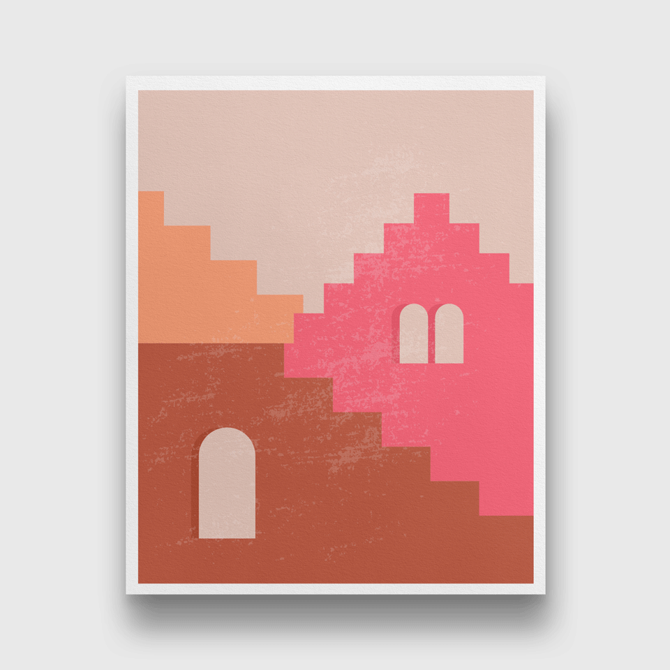 Bohemian modern minimalist abstract aesthetic illustrations Painting