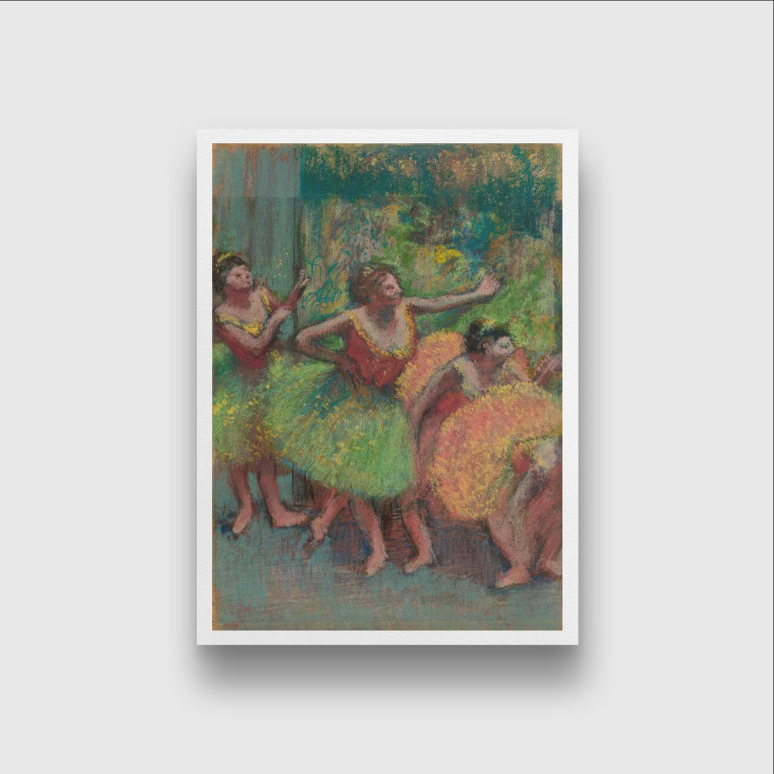 Dancers In Green And Yellow Painting - Meri Deewar - MeriDeewar