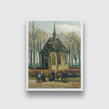 Congregation Leaving the Reformed Church in Nuenen (1884) famous painting