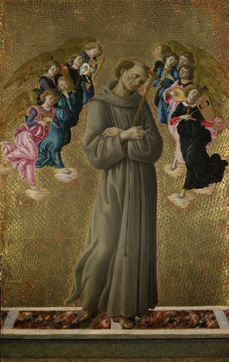 Saint Francis of Assisi with Angels Painting - Meri Deewar - MeriDeewar