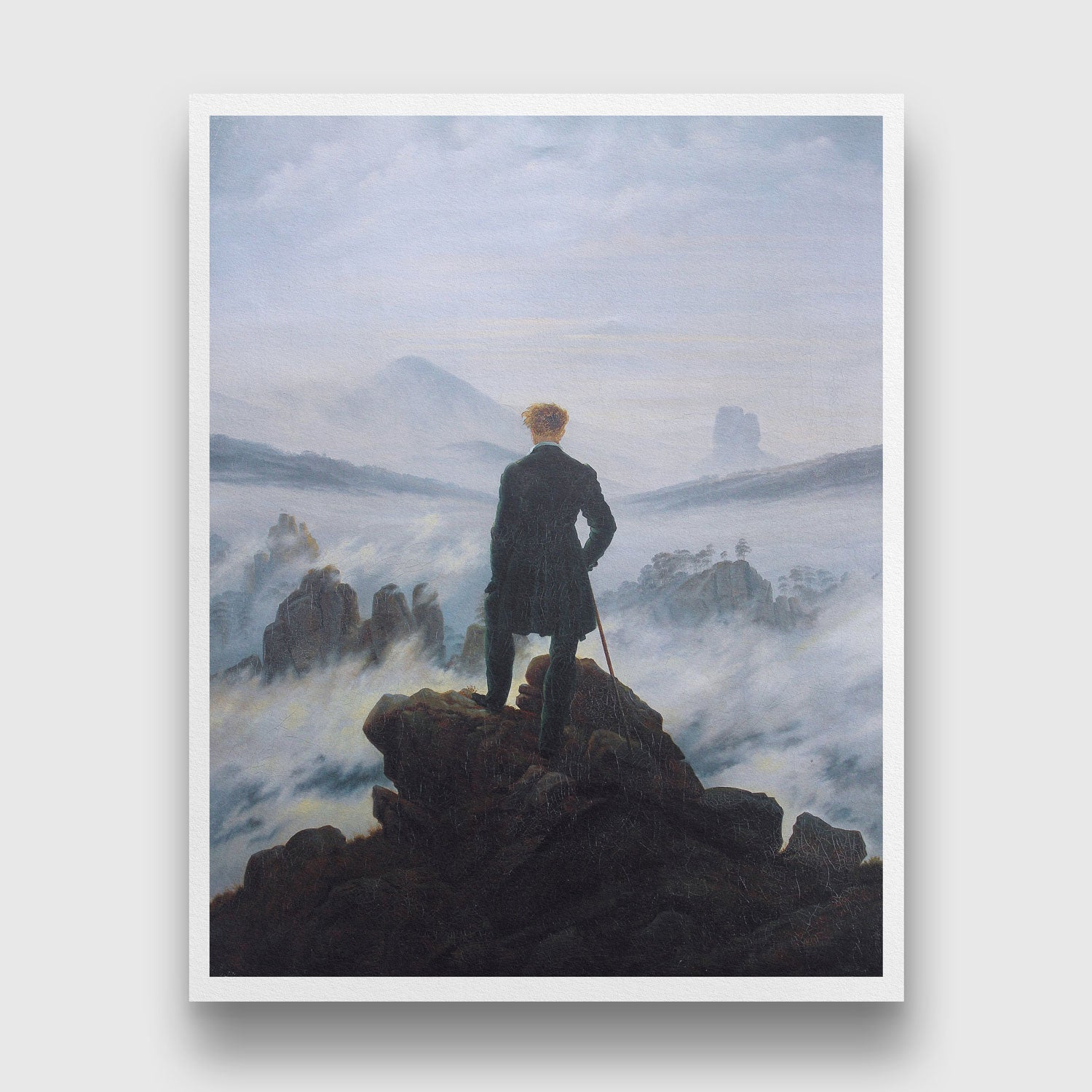 The wanderer above the sea of fog by Caspar David Friedrich (1818)