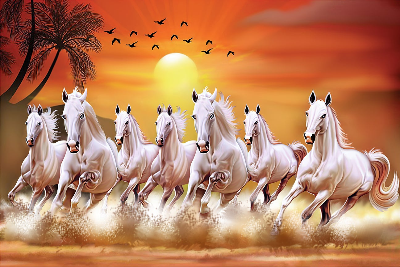 Vastu Seven Horses Painting - Meri Deewar - MeriDeewar