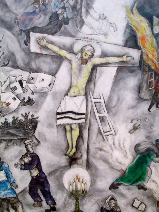 White Crucifixion Painting - Meri Deewar - MeriDeewar