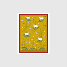 A Beautiful Indian Pichwai Cow and Lotus - Meri Deewar 3 : 4.2 Vertical Premium Wall Art Canvas by MeriDeewar