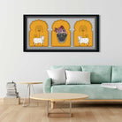A Beautiful Shreenathji Pichwai Artwork with White Cow for Temple Room Painting 2 : 1 Horizontal Premium Wall Art Canvas by MeriDeewar
