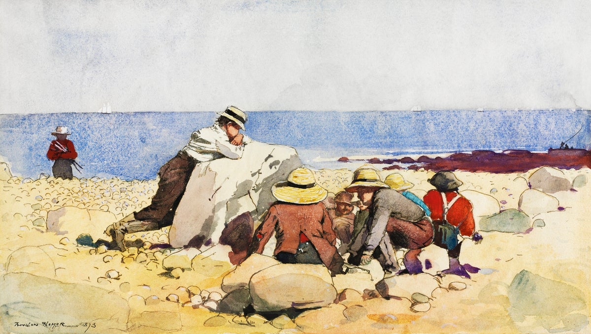 A Clam Bake painting - Meri Deewar 2 : 1 Horizontal Premium Wall Art Canvas by MeriDeewar