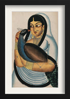 A-courtesan-carrying-a-peacock Painting-Meri Deewar 2 : 3 Vertical Premium Wall Art Canvas by MeriDeewar