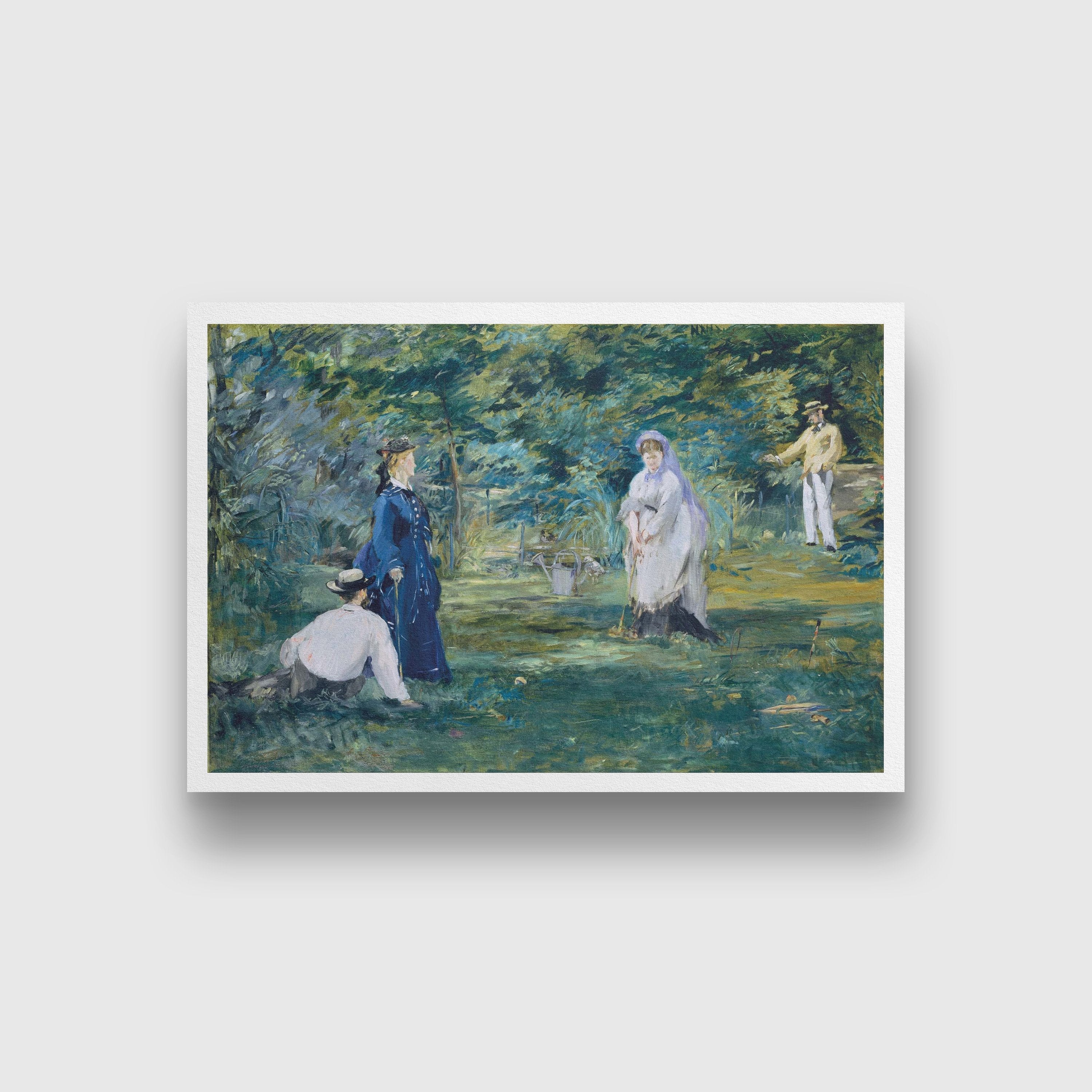A Game of Croquet Painting - Meri Deewar 3 : 2 Horizontal Premium Wall Art Canvas by MeriDeewar